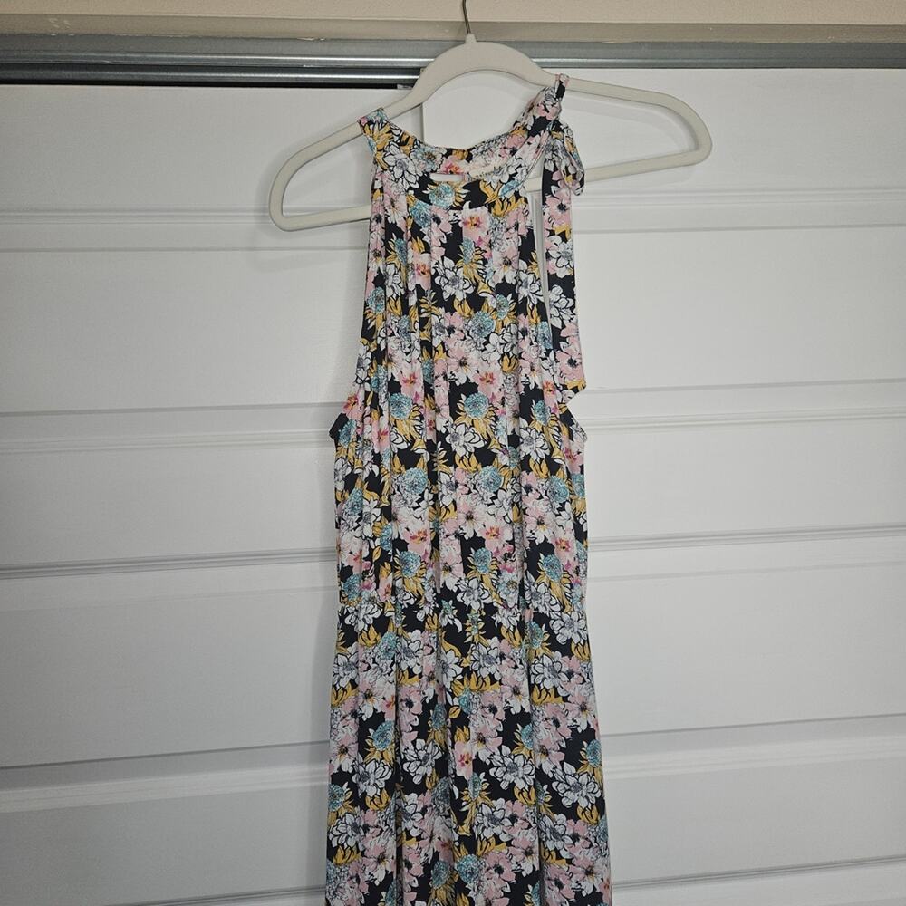 Maison Jules Floral Halter Maxi Dress | Size Large
